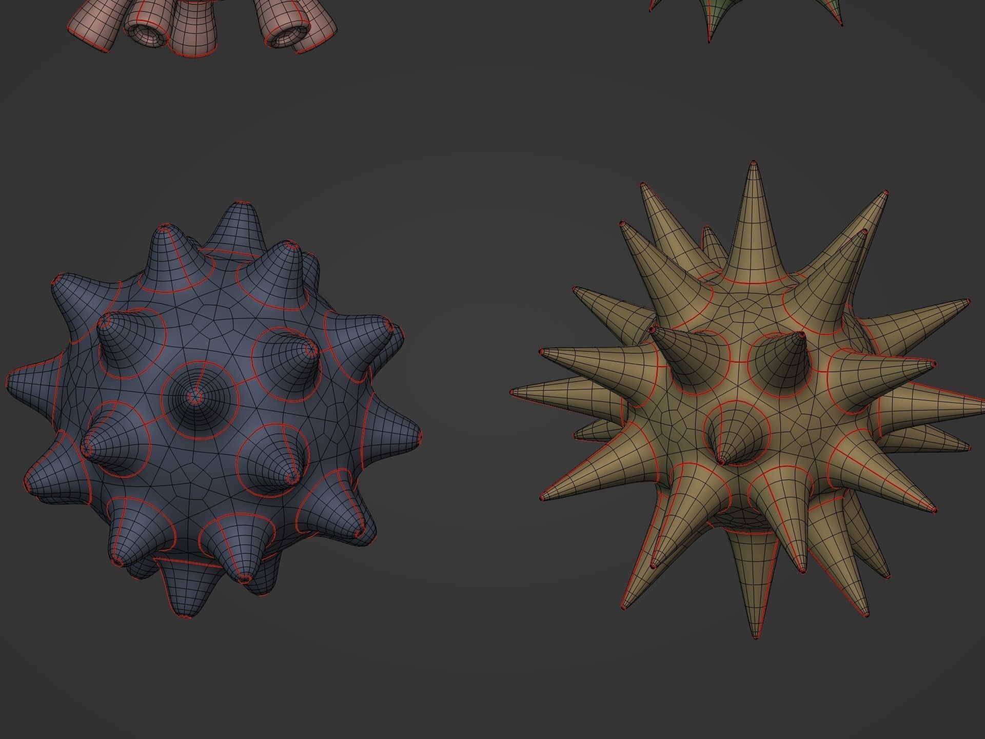 viruses and Cells Collection Low-poly 3D model_15