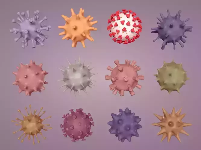 viruses and Cells Collection Low-poly 3D model