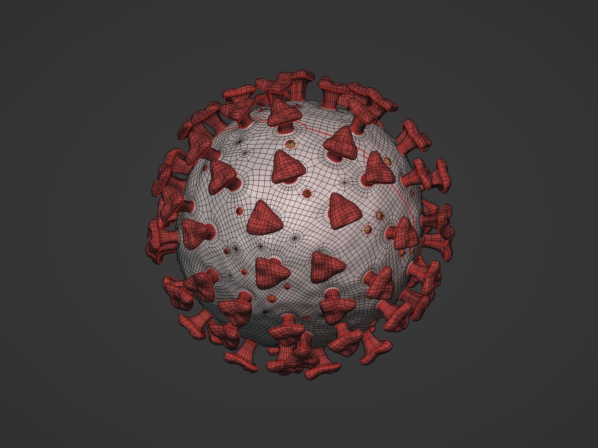 viruses and Cells Collection Low-poly 3D model_19
