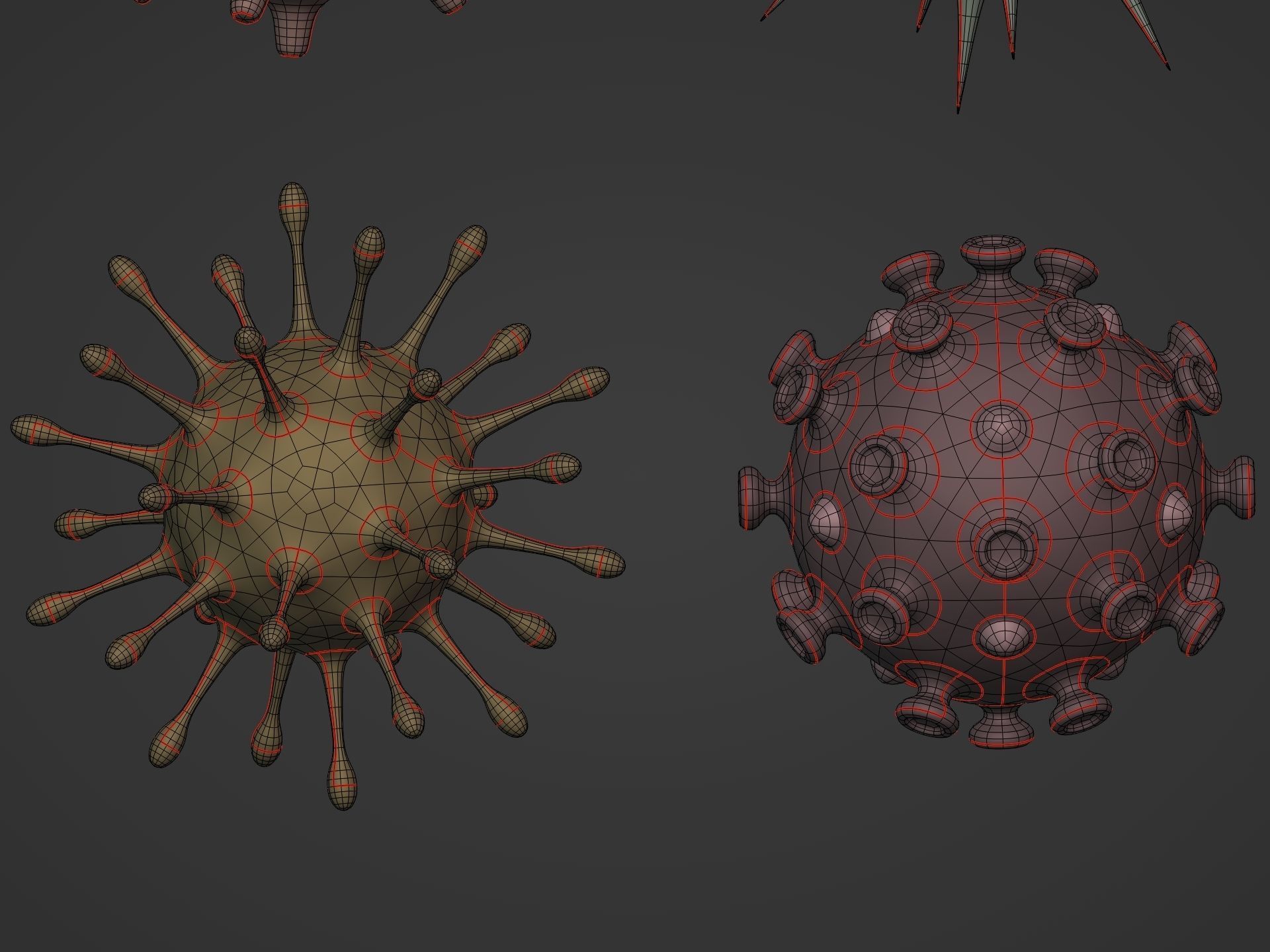 viruses and Cells Collection Low-poly 3D model_13