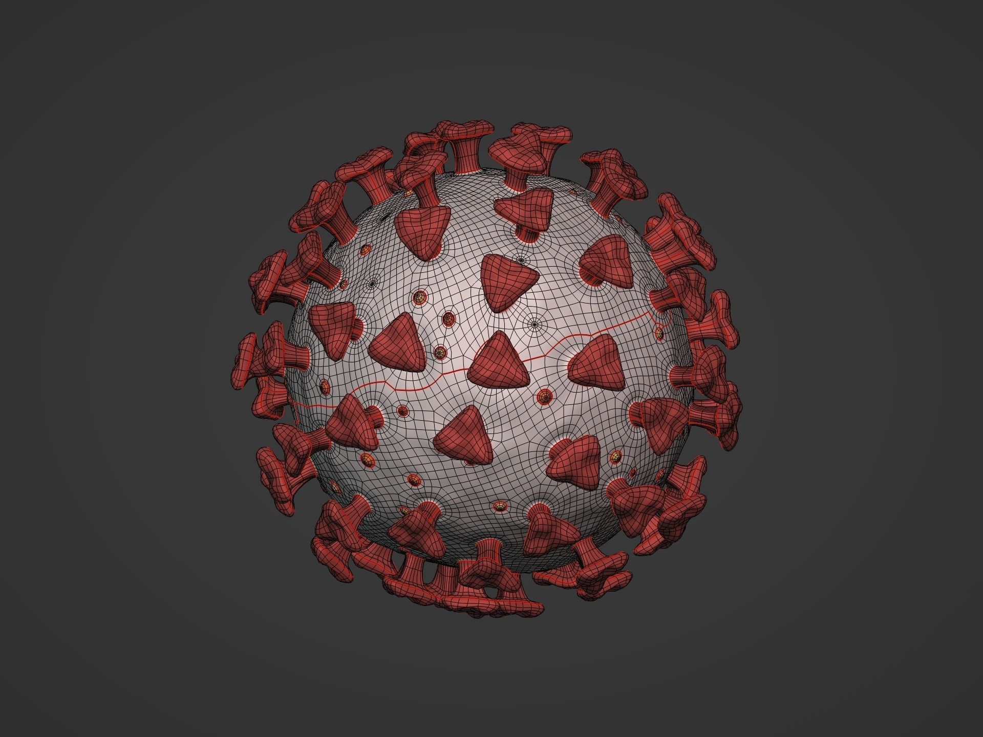 viruses and Cells Collection Low-poly 3D model_18