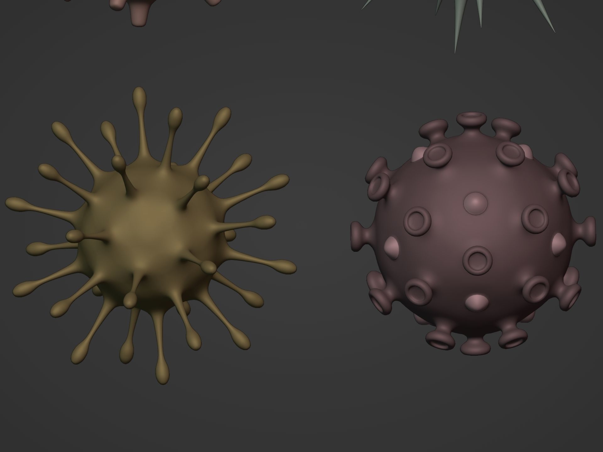 viruses and Cells Collection Low-poly 3D model_12