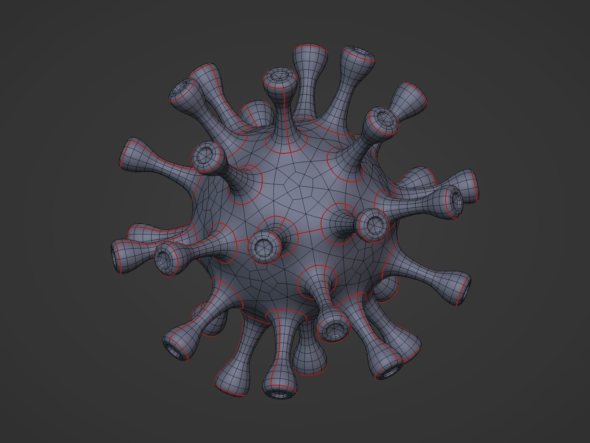 viruses and Cells Collection Low-poly 3D model_16