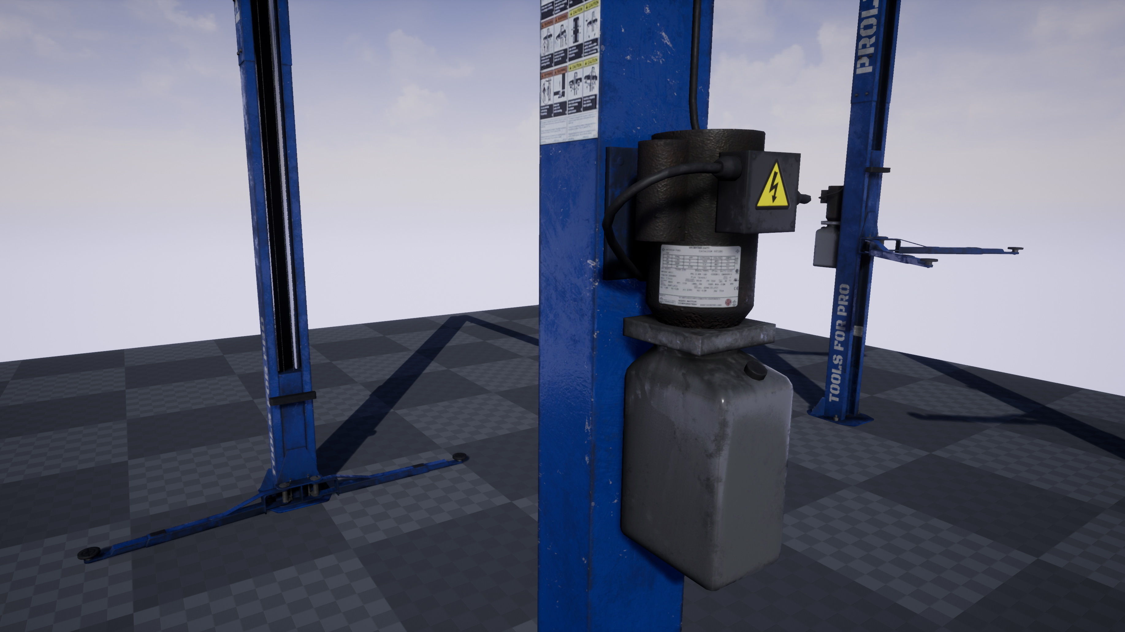 Car Lift Low-poly 3D model_3