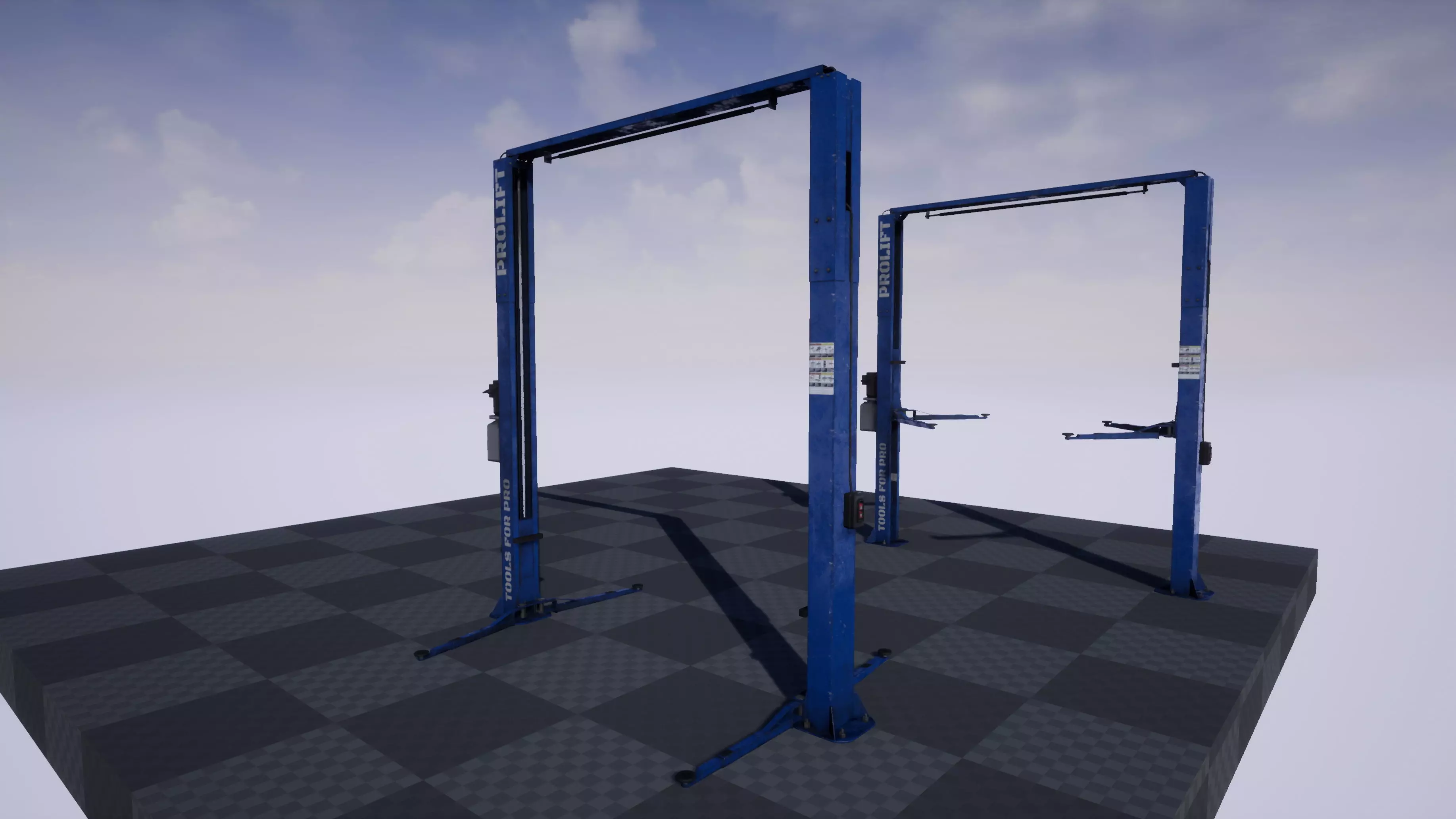 Car Lift Low-poly 3D model_0