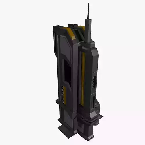 Low-poly Sci-fi Tower Building