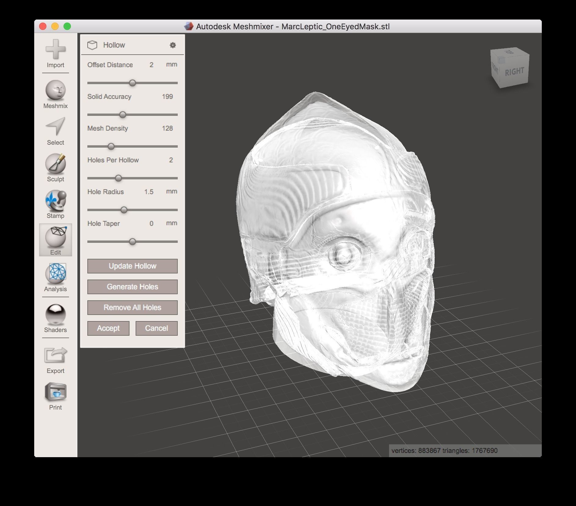 Destiny 2 Titan One Eyed Mask 3D Print OEM 3D print model_6