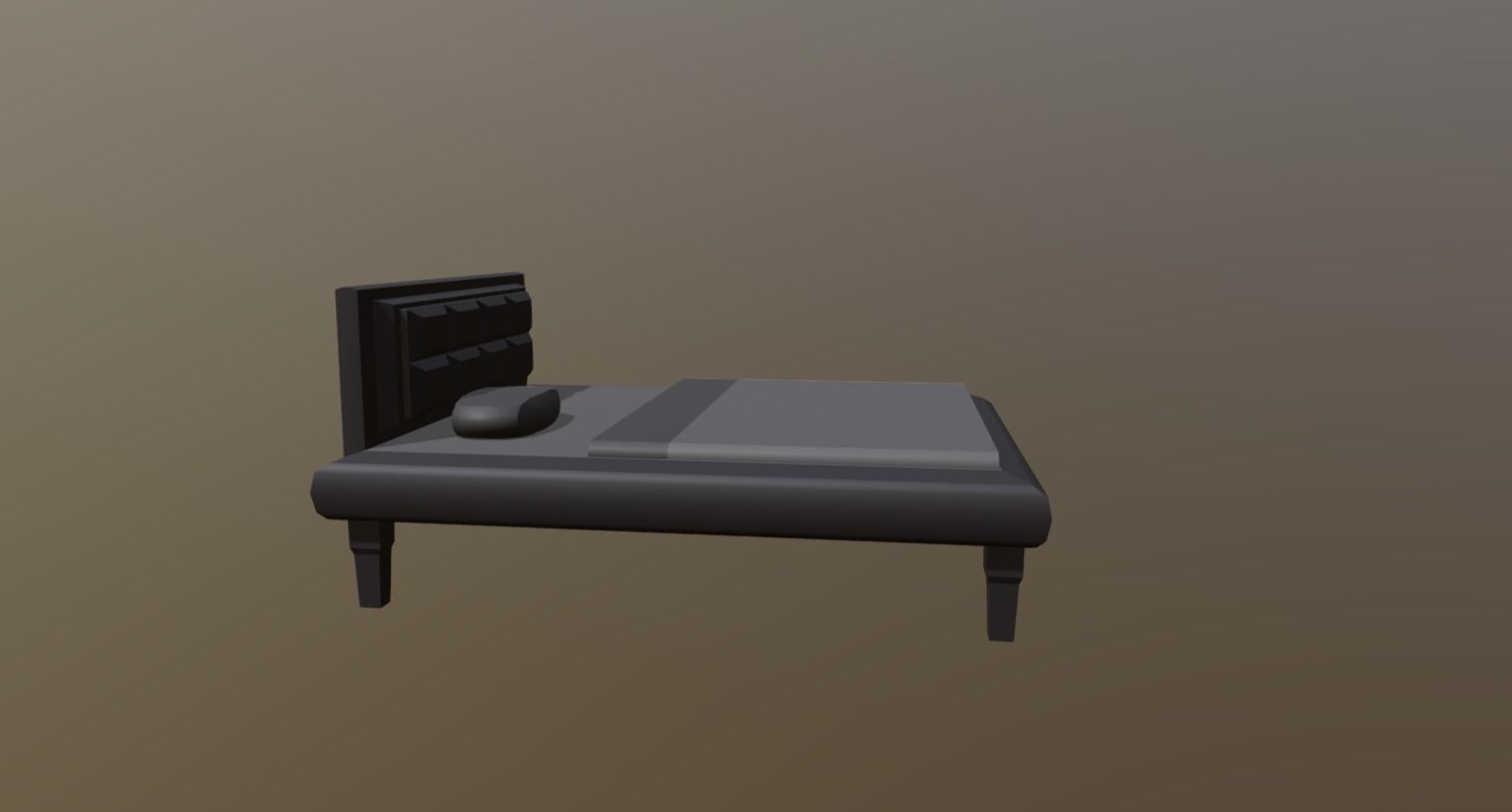 Bed and little prop  Low-poly 3D model_5