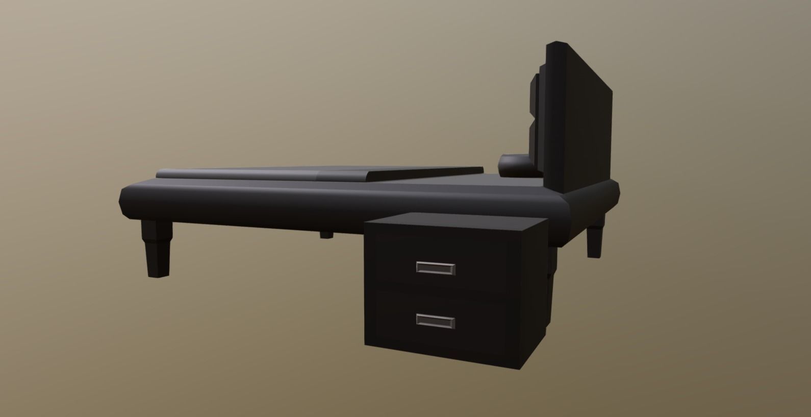 Bed and little prop  Low-poly 3D model_9