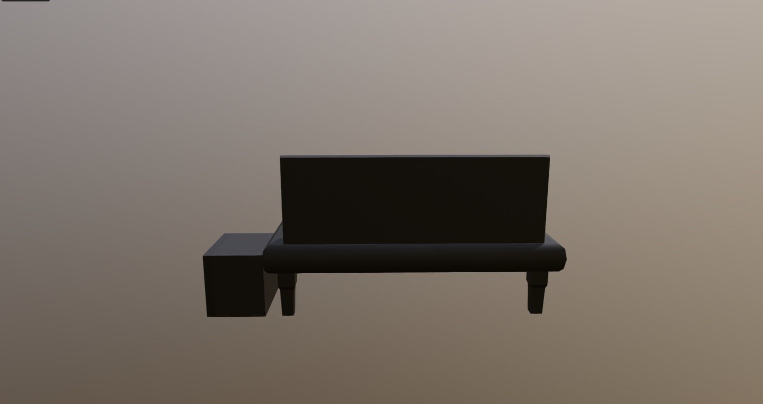 Bed and little prop  Low-poly 3D model_6