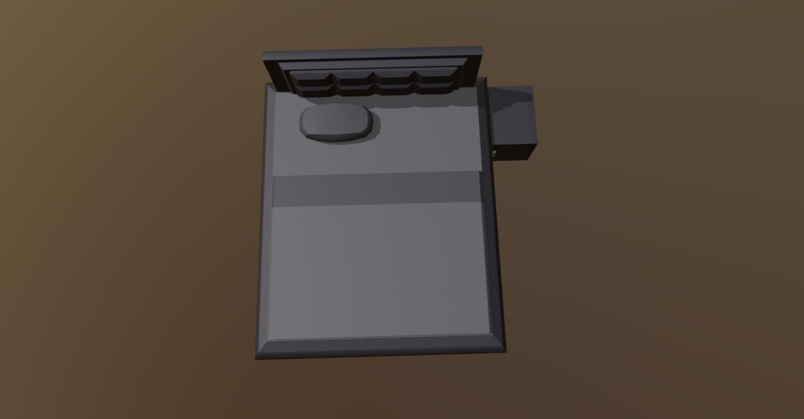 Bed and little prop  Low-poly 3D model_4