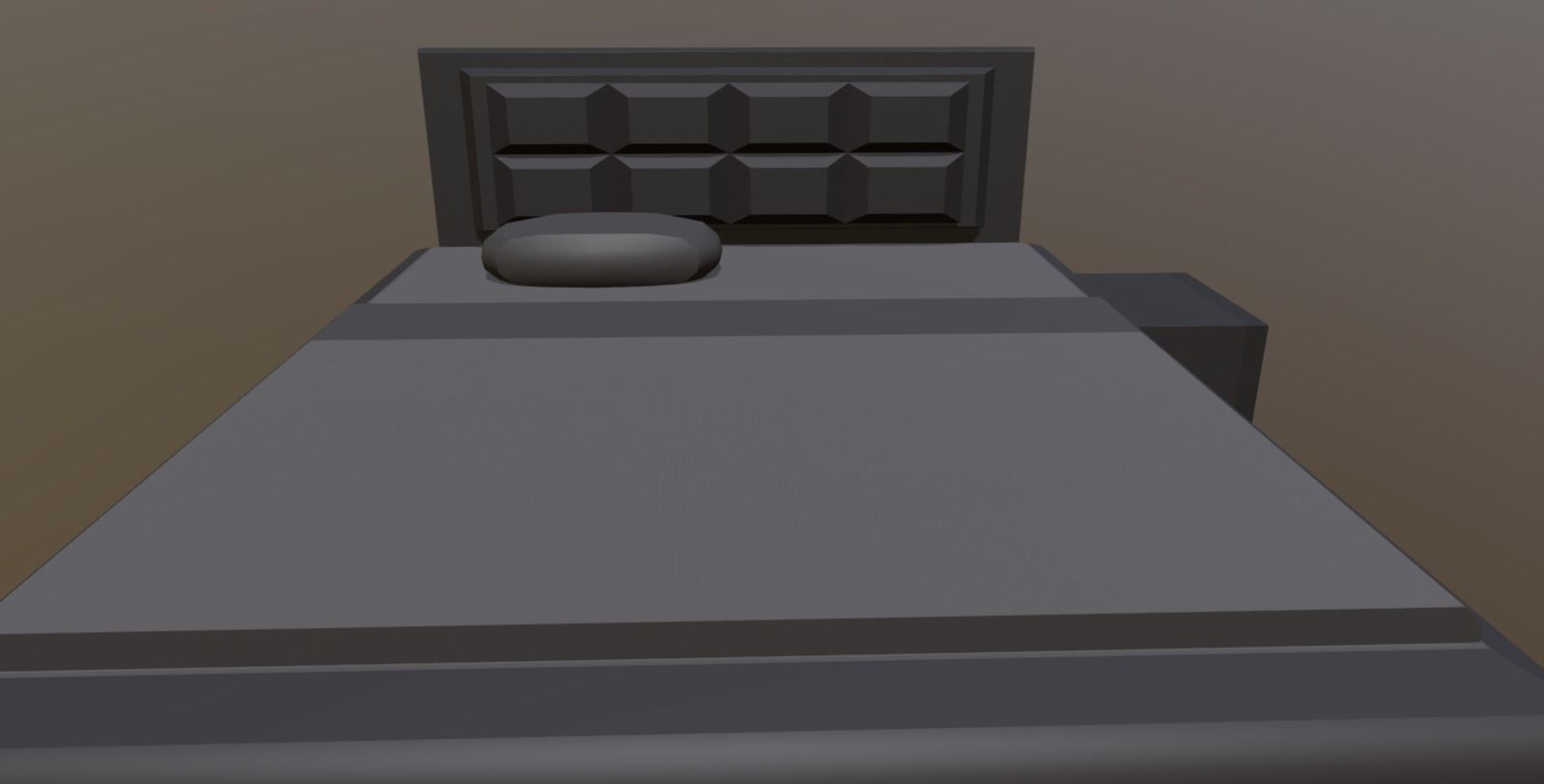 Bed and little prop  Low-poly 3D model_10