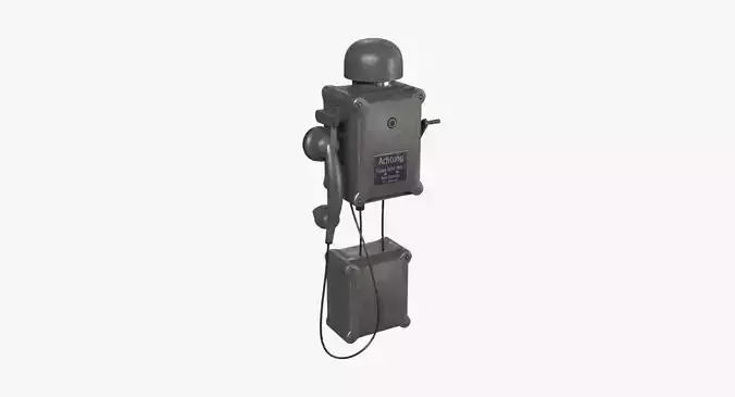 German Wall Telephone WWII Low-poly 3D model