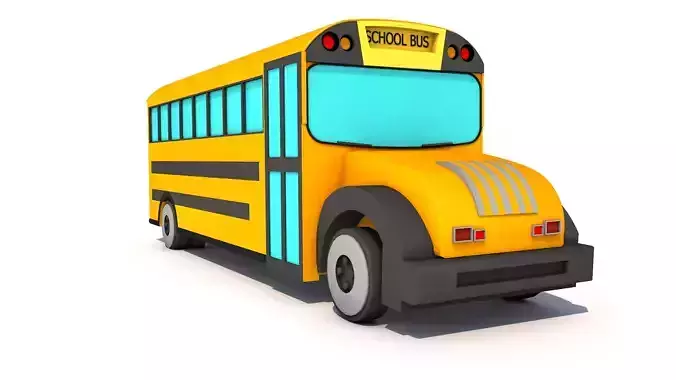 School Bus Low-poly 3D model