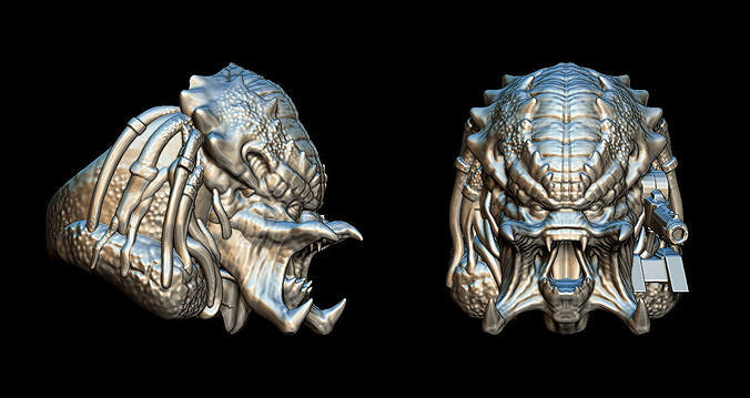 Predator silver alien head 3D print model
