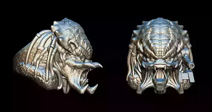 Predator silver alien head