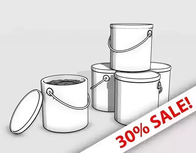 Cartoon high quality buckets