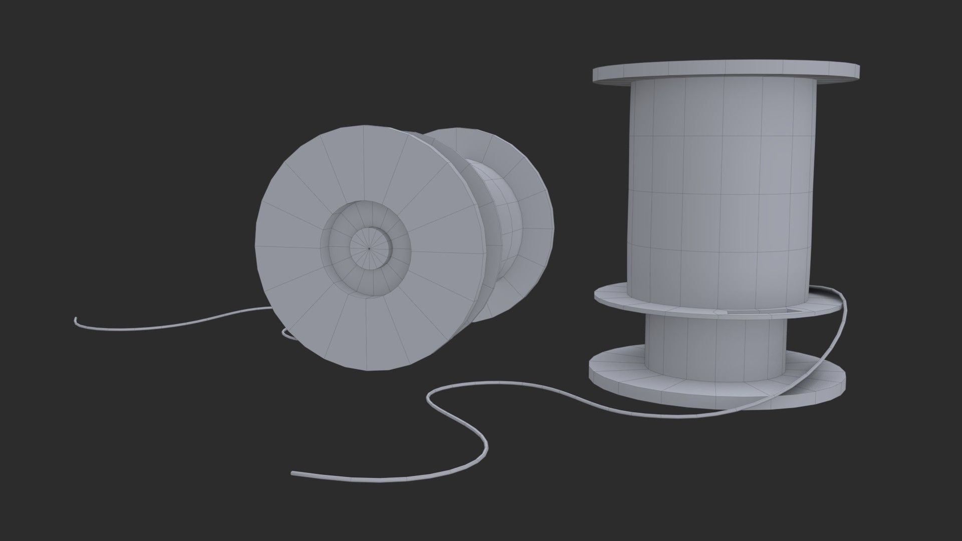 German Cable Reels WWII Free low-poly 3D model_10