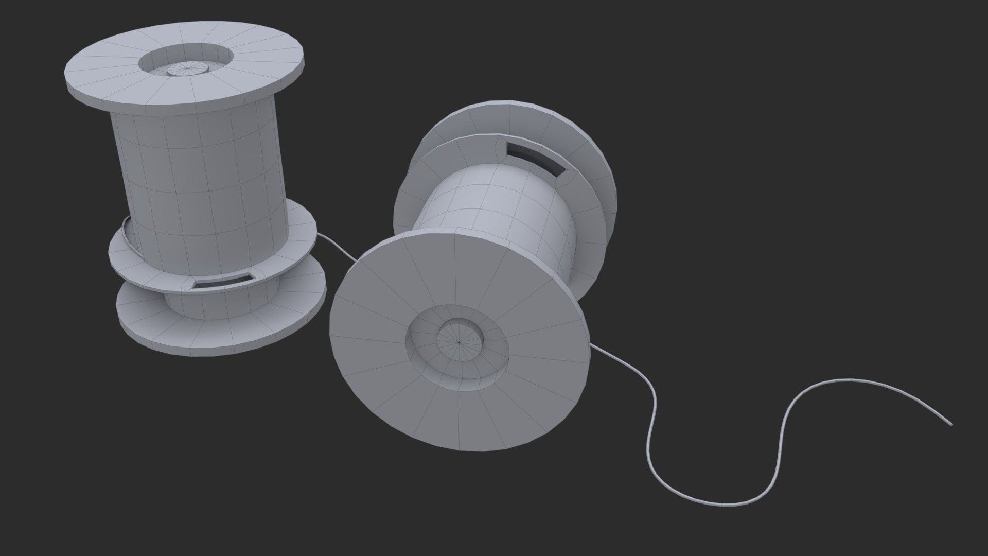 German Cable Reels WWII Free low-poly 3D model_4