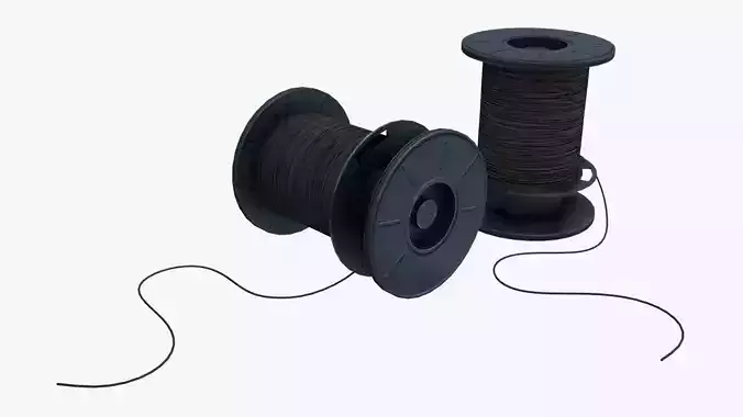 German Cable Reels WWII Free low-poly 3D model
