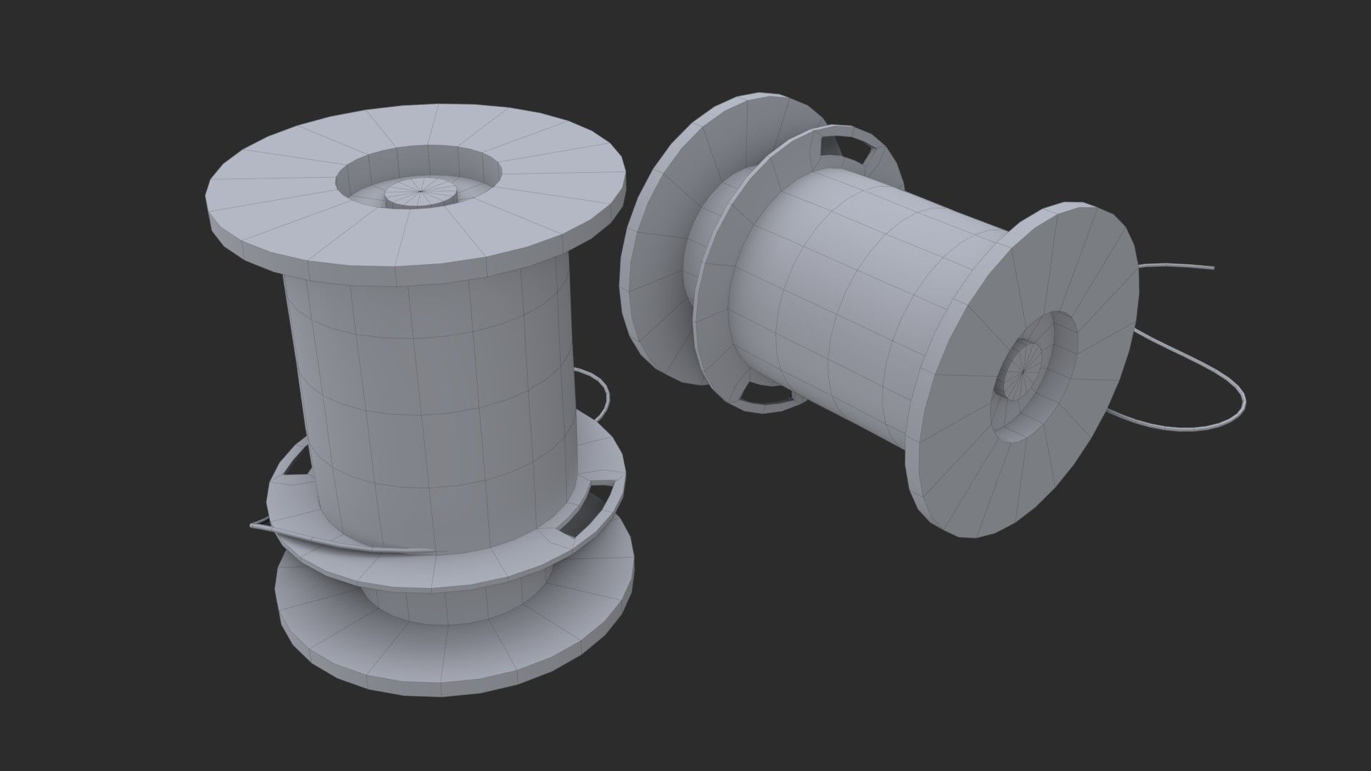 German Cable Reels WWII Free low-poly 3D model_11
