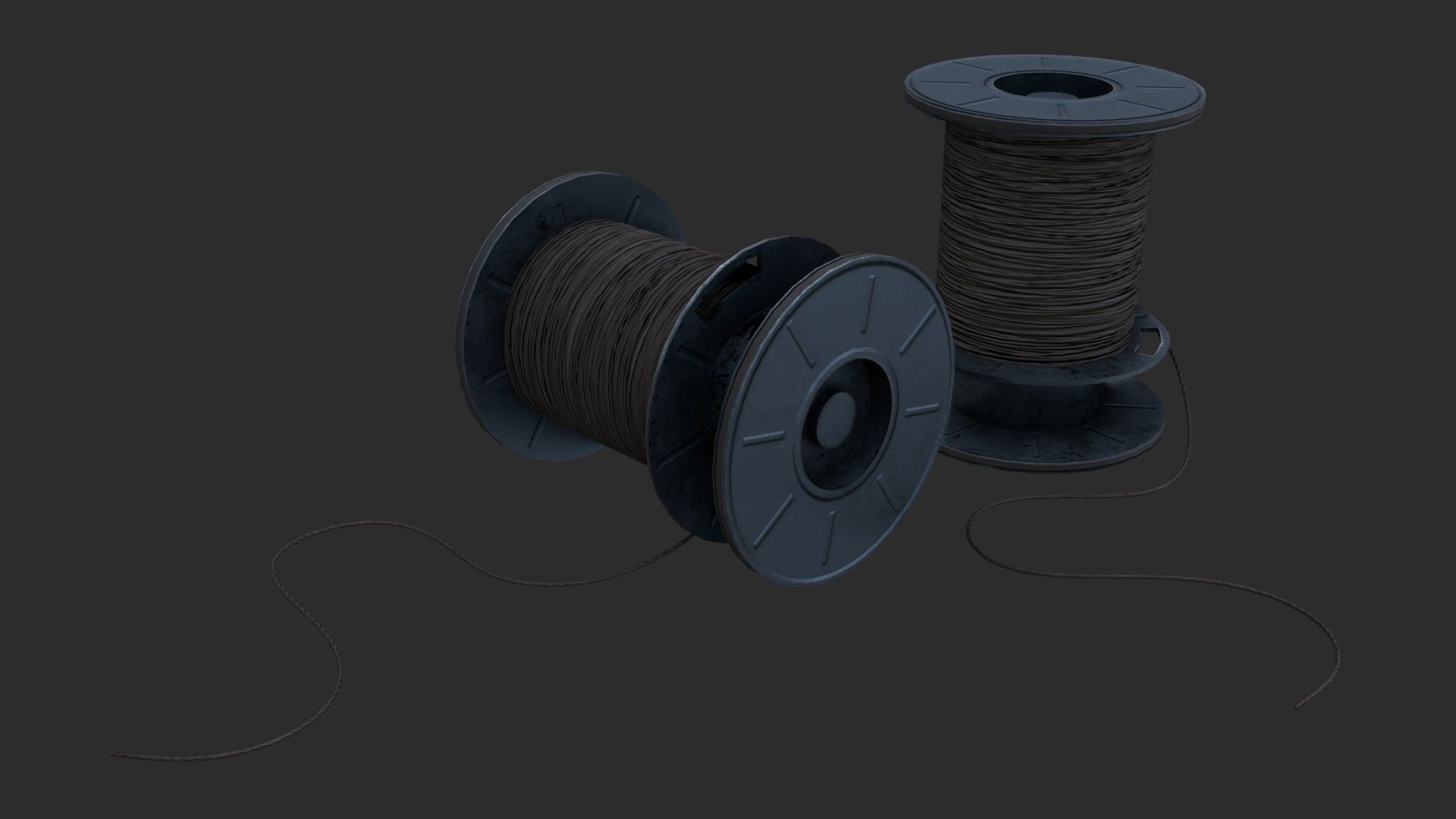 German Cable Reels WWII Free low-poly 3D model_1