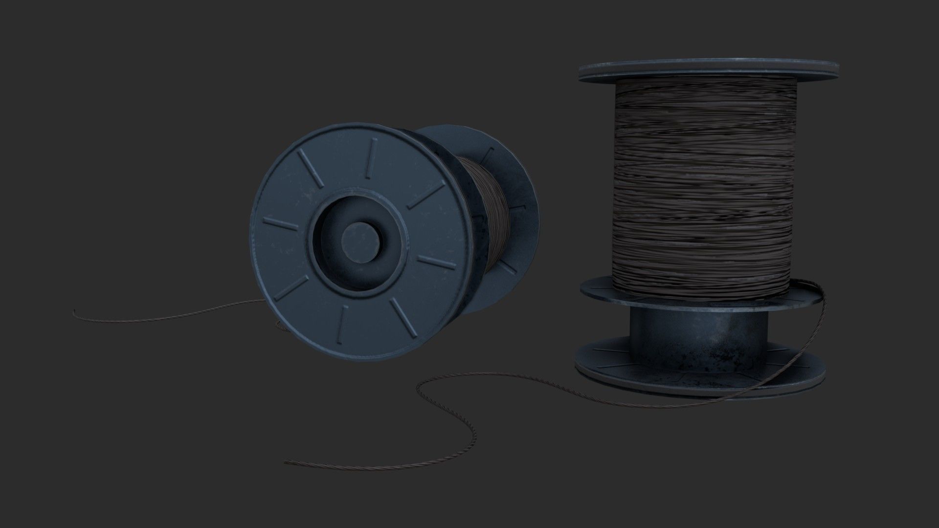 German Cable Reels WWII Free low-poly 3D model_2