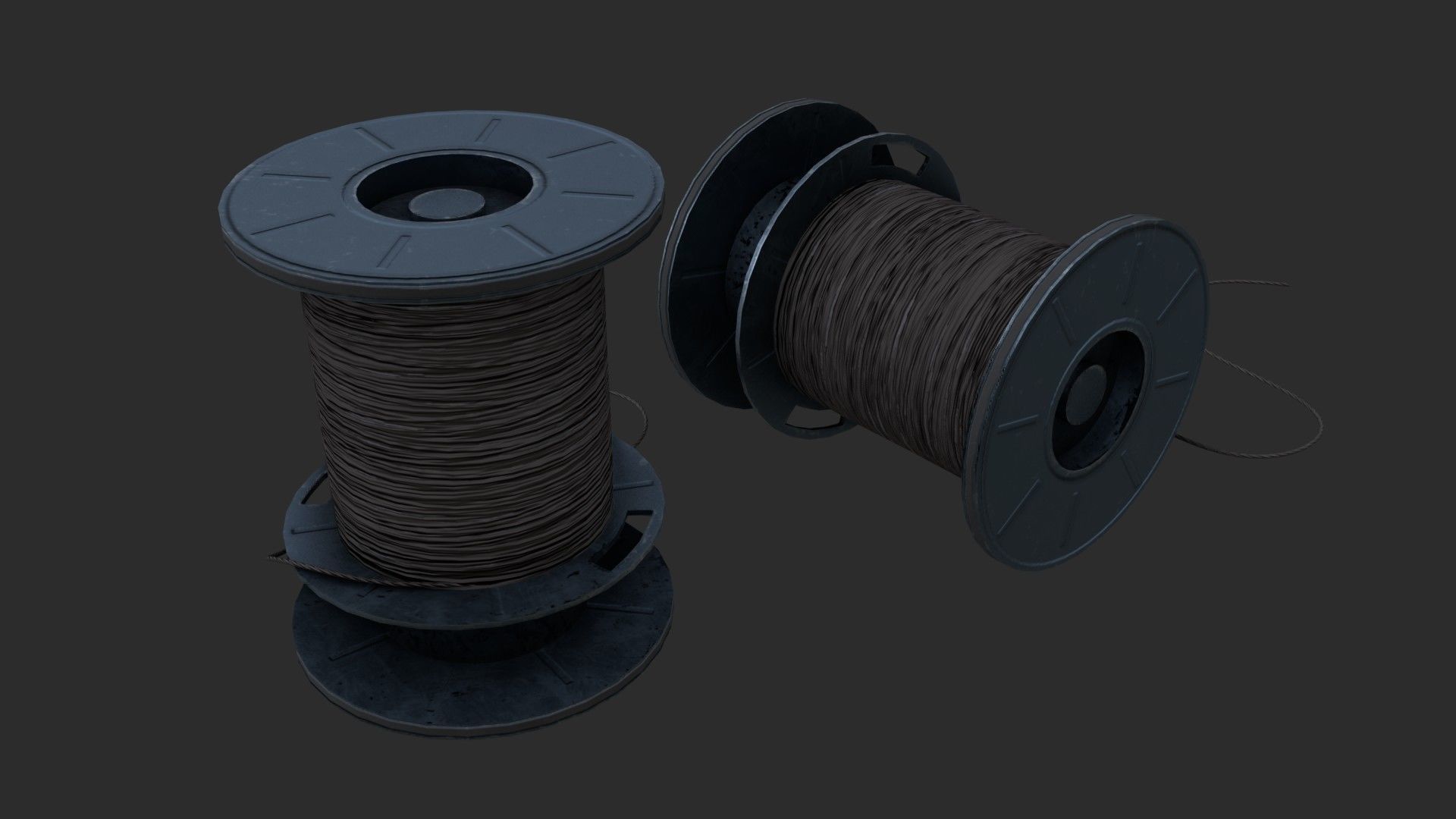 German Cable Reels WWII Free low-poly 3D model_7