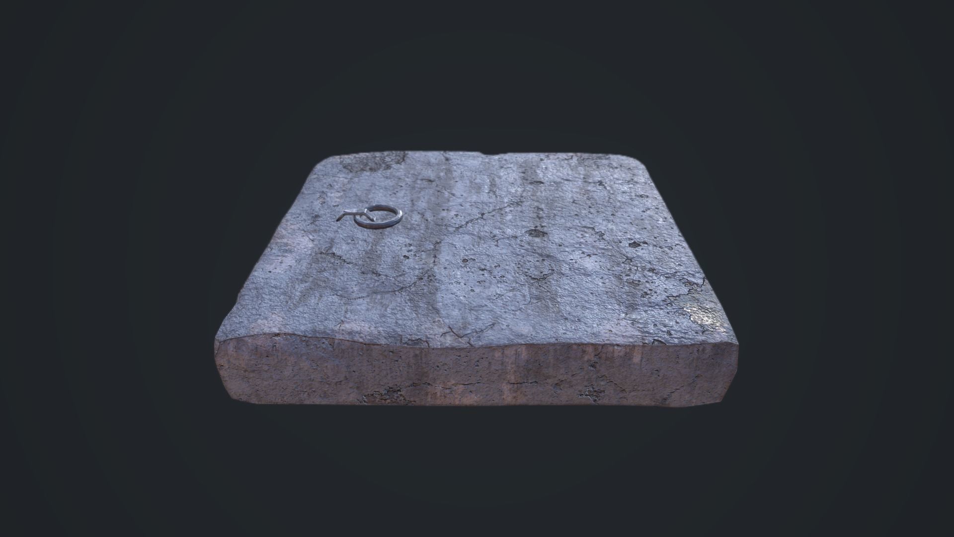 Stone Trapdoor Low-poly 3D model_2