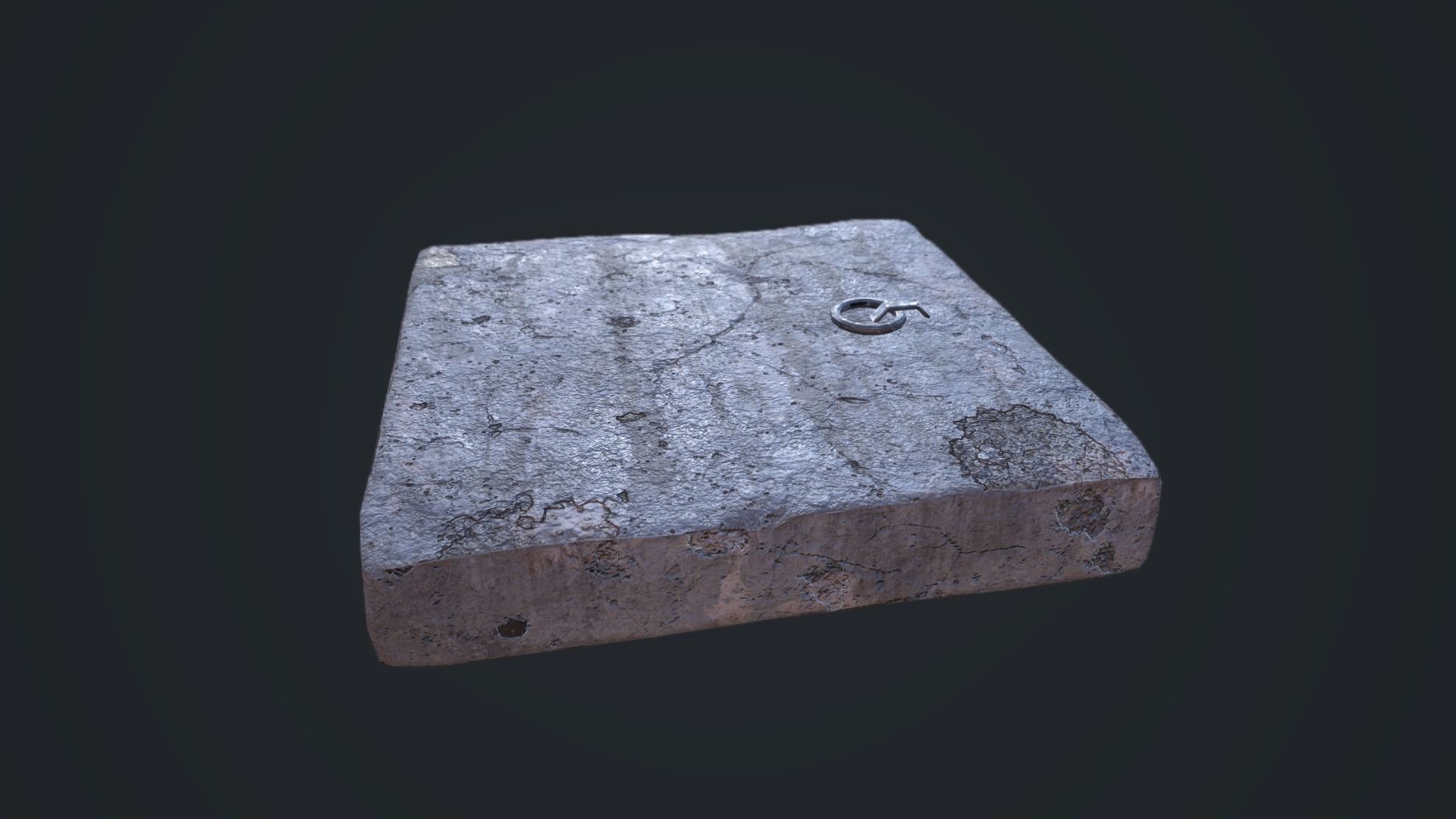 Stone Trapdoor Low-poly 3D model_6