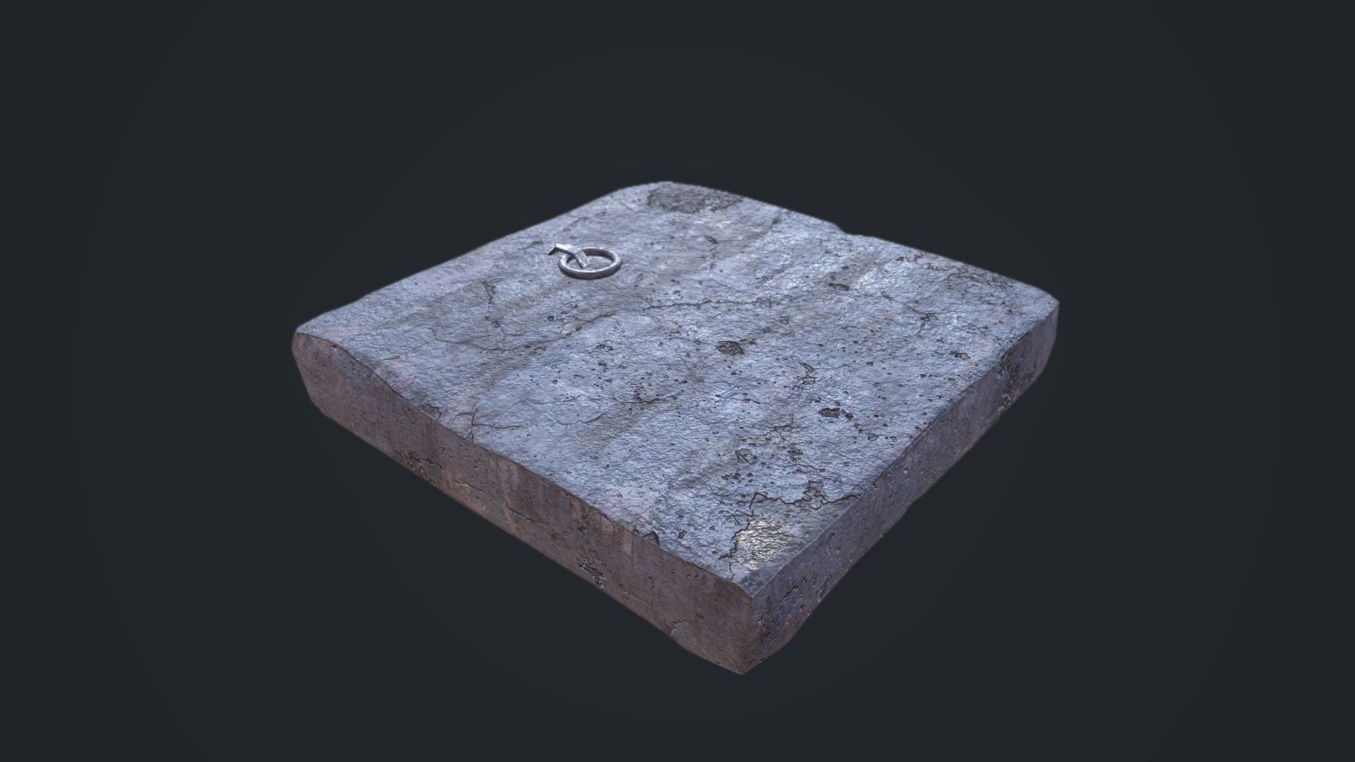 Stone Trapdoor Low-poly 3D model_3