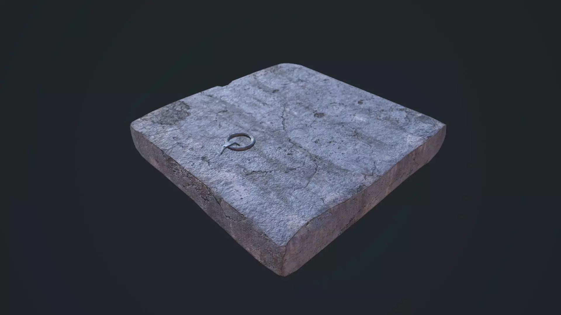 Stone Trapdoor Low-poly 3D model_0