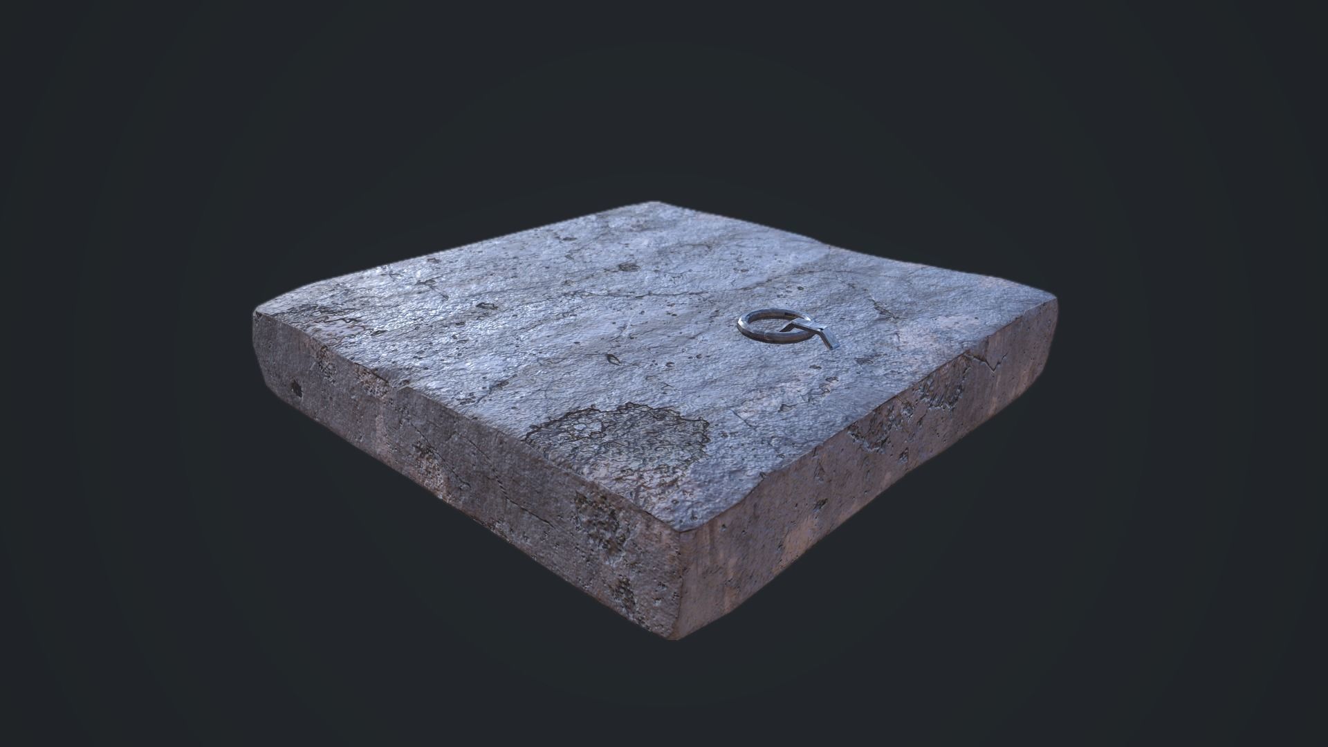 Stone Trapdoor Low-poly 3D model_7