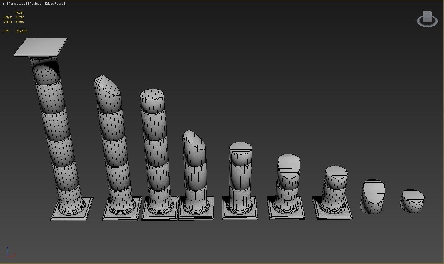 Modular Roman Columns 2 Low-poly 3D model_20
