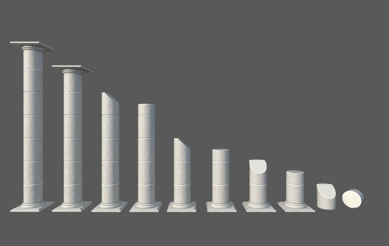 Modular Roman Columns 2 Low-poly 3D model_1