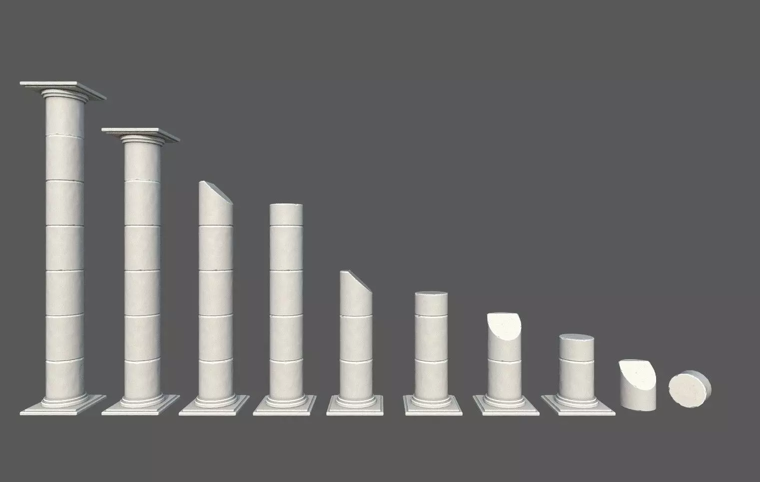 Modular Roman Columns 2 Low-poly 3D model_0