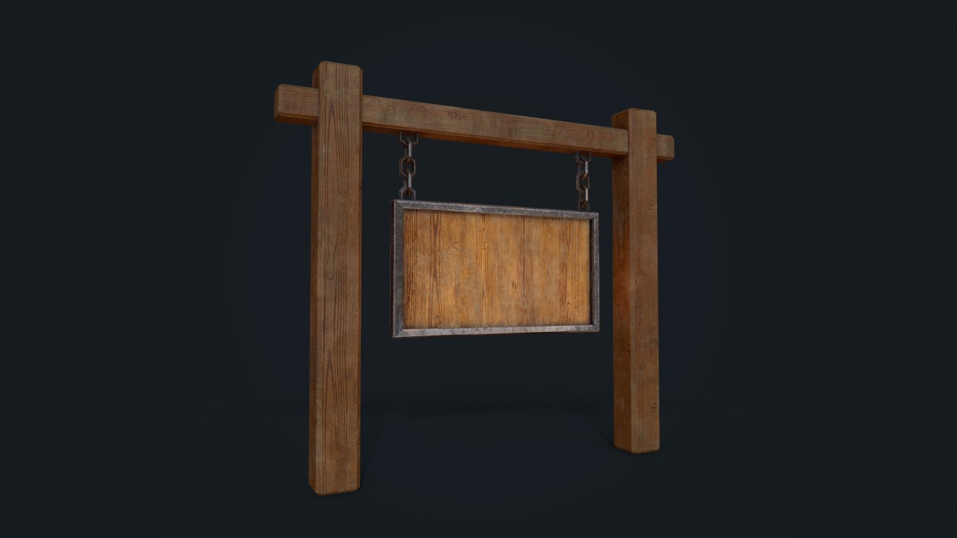 Medieval Signboard Low-poly 3D model_14