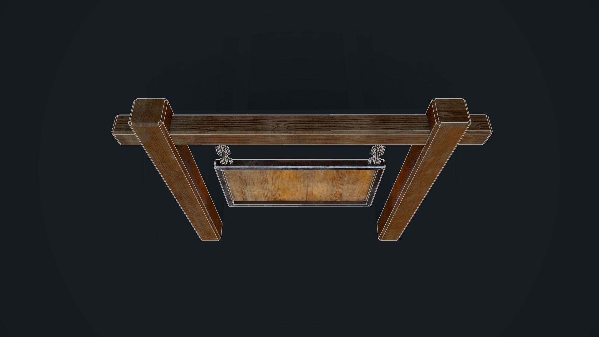 Medieval Signboard Low-poly 3D model_12