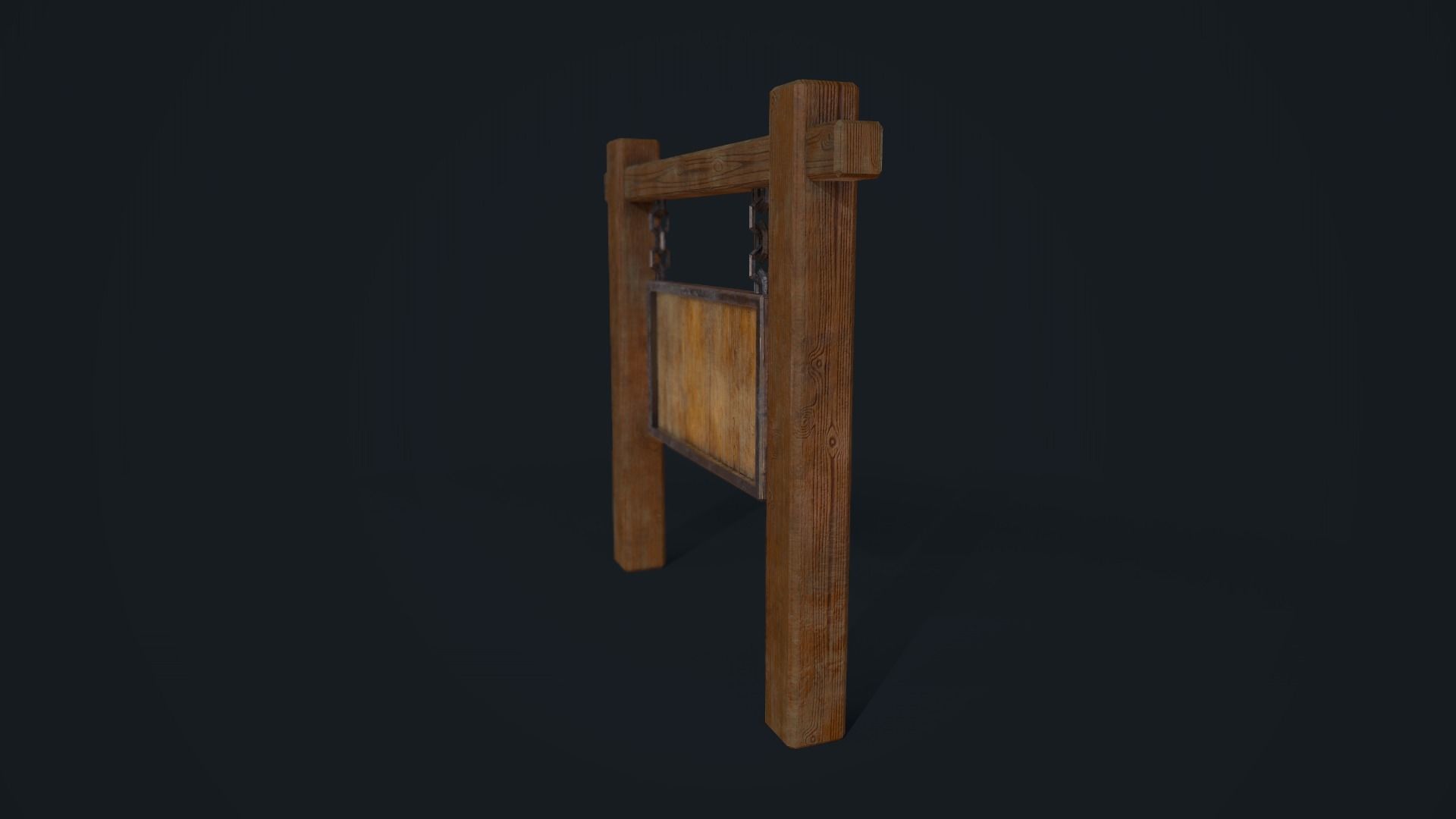 Medieval Signboard Low-poly 3D model_6