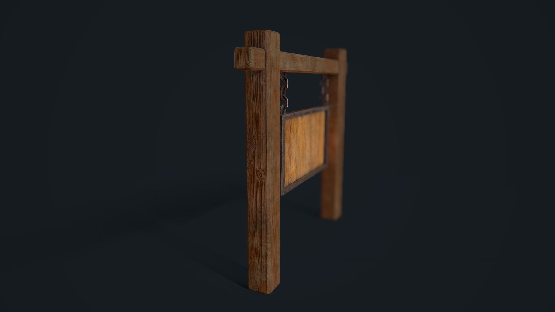 Medieval Signboard Low-poly 3D model_5