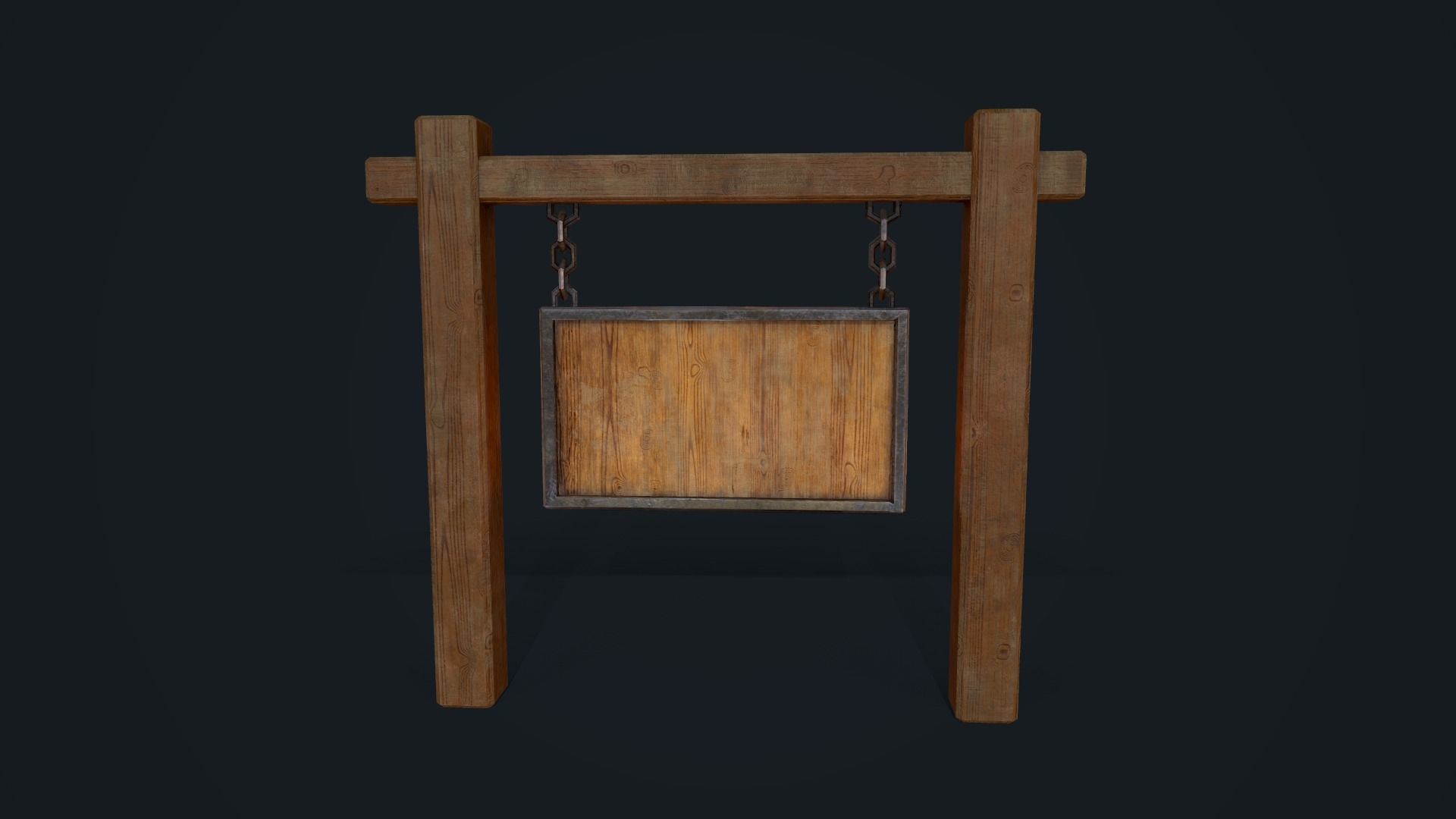 Medieval Signboard Low-poly 3D model_3