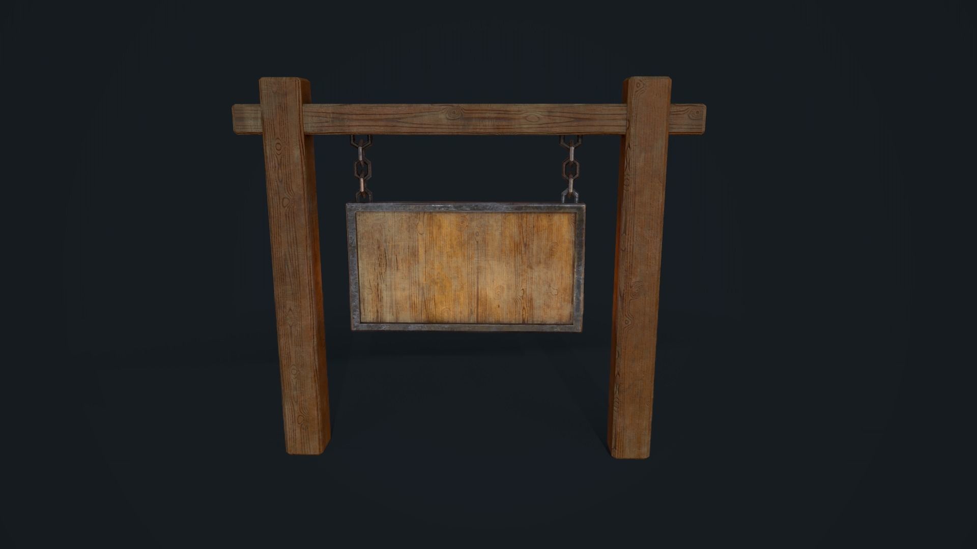Medieval Signboard Low-poly 3D model_8