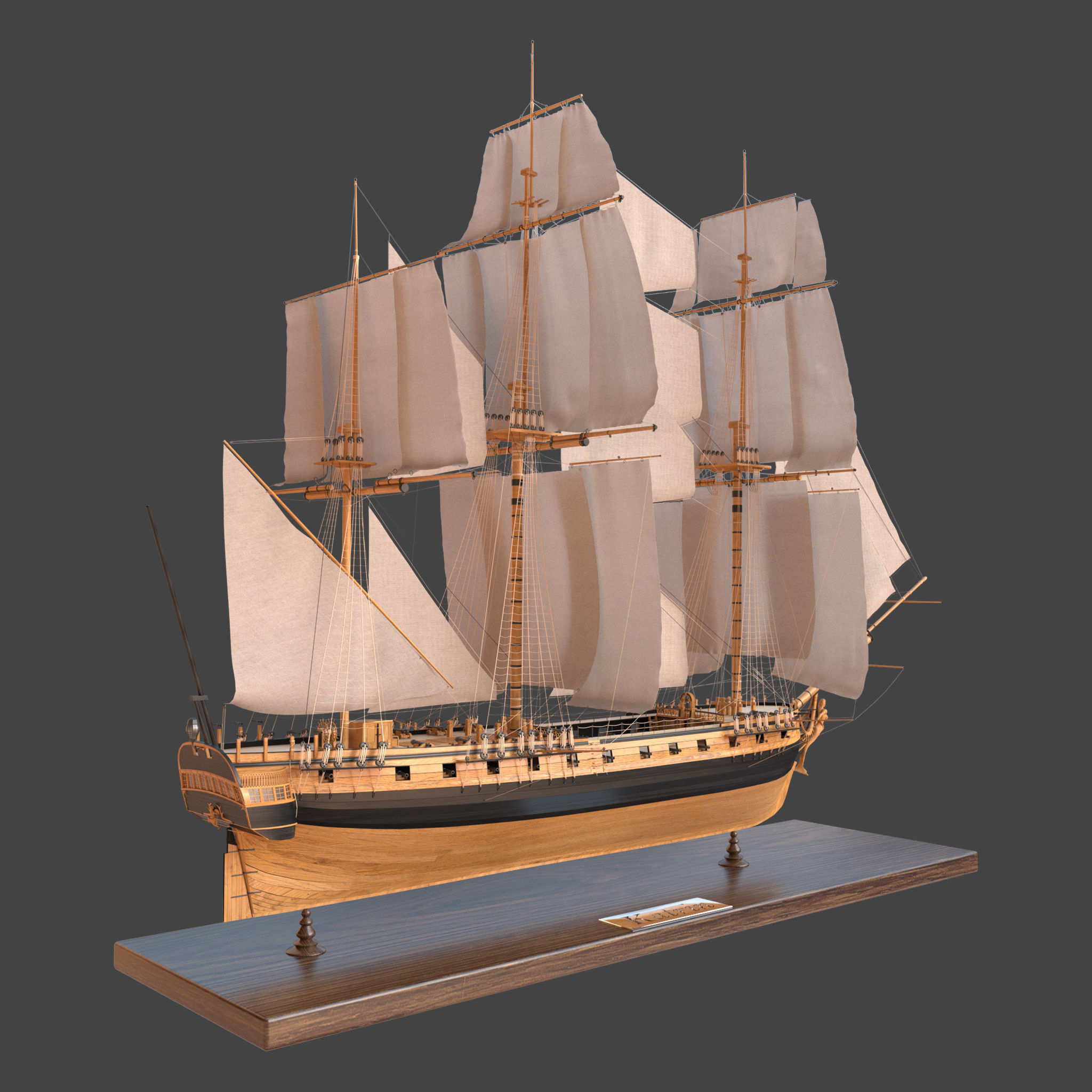Sailing ship Katrin 3D model_5