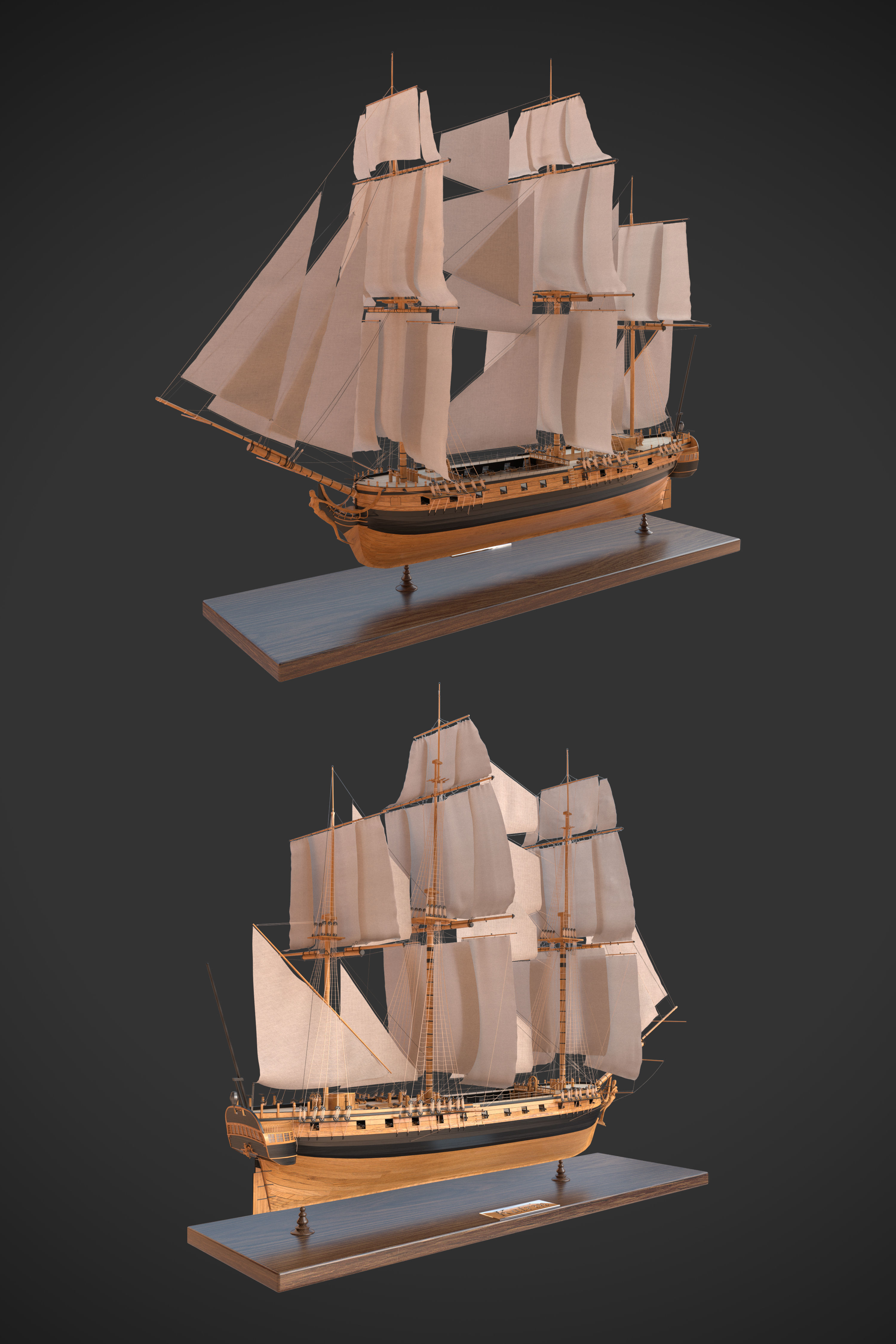 Sailing ship Katrin 3D model_2