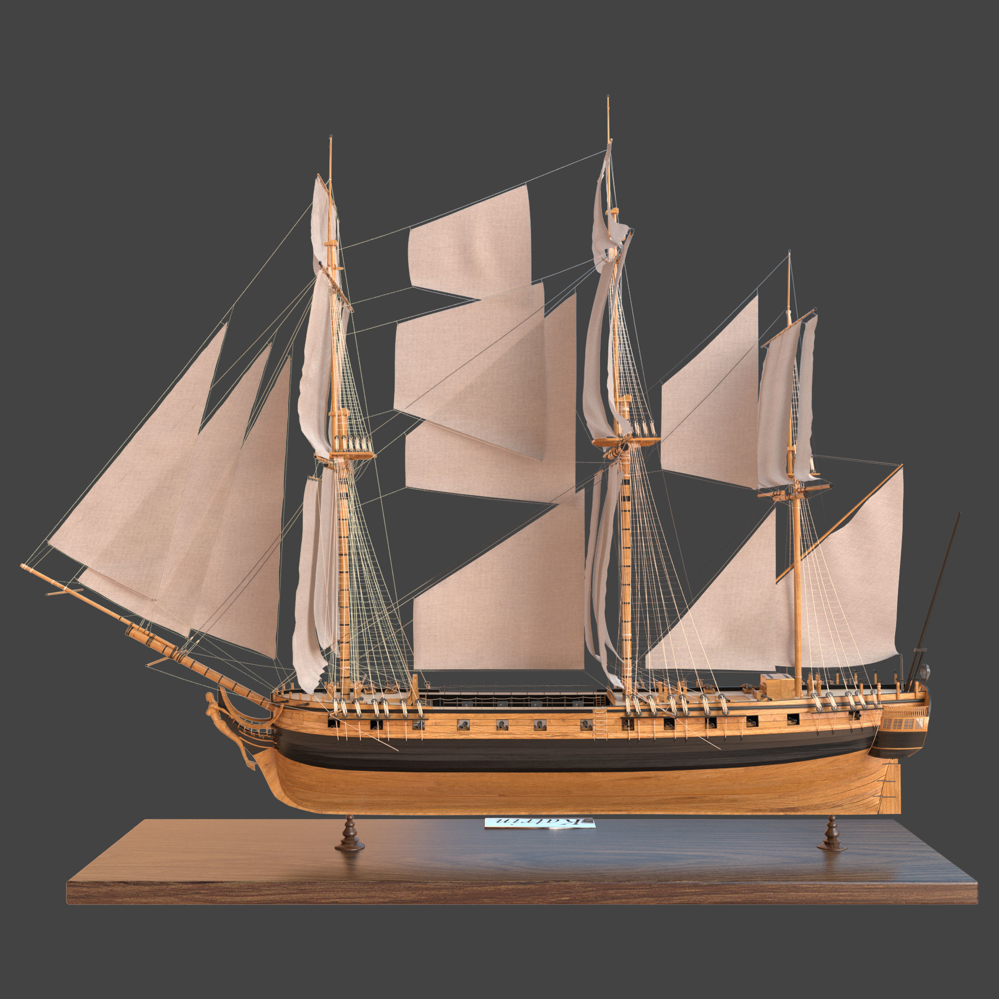 Sailing ship Katrin 3D model_6