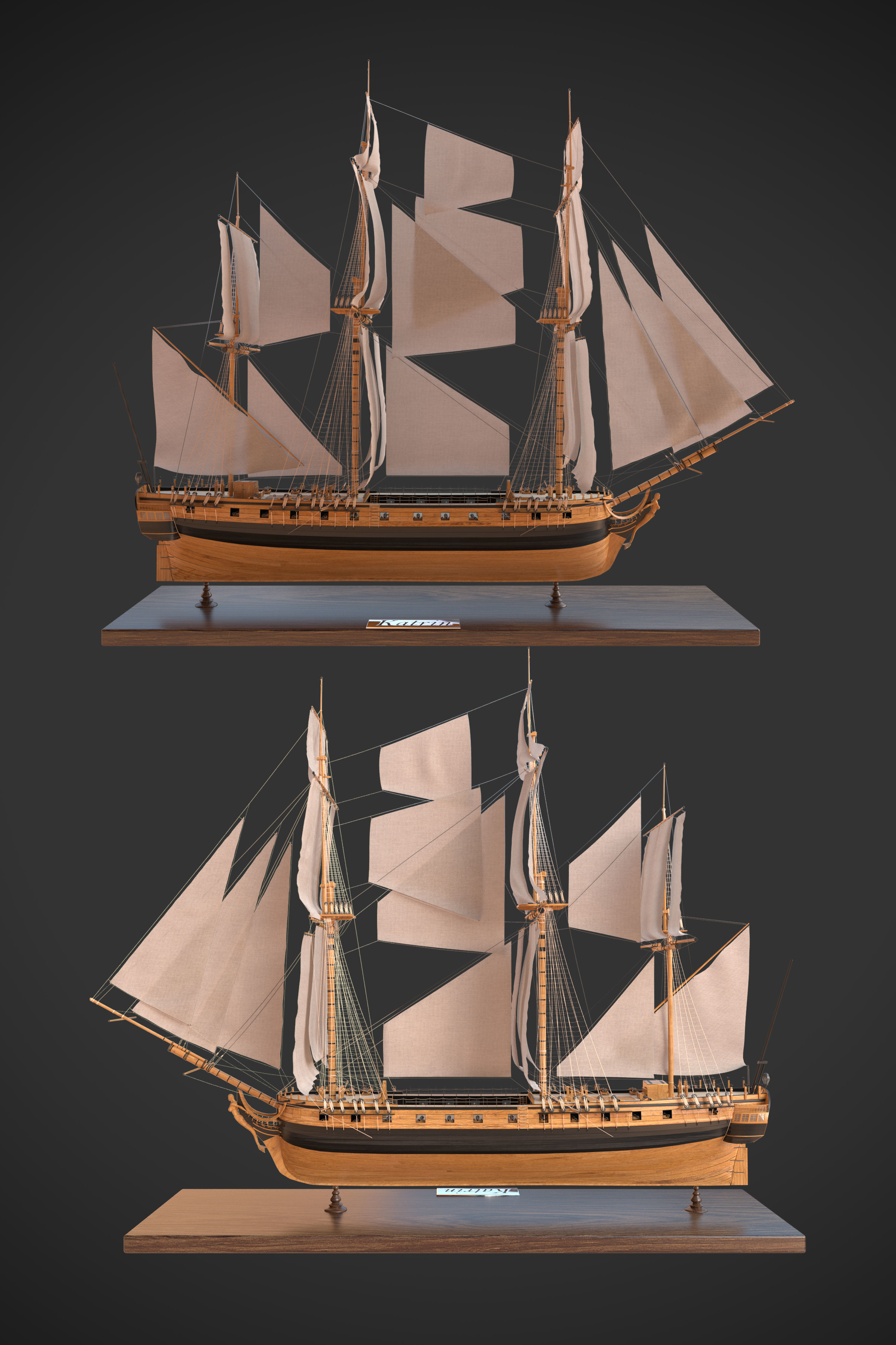 Sailing ship Katrin 3D model_3