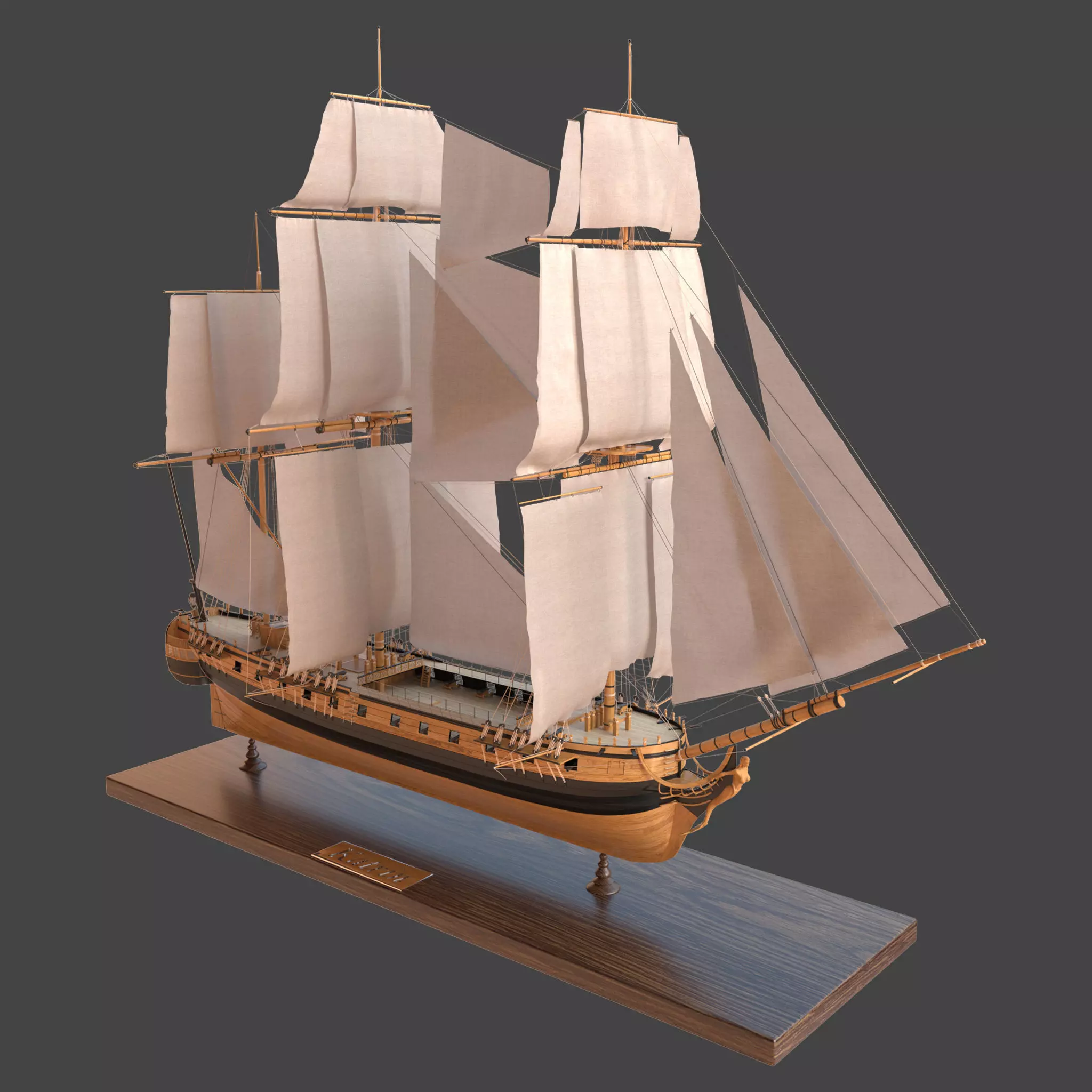 Sailing ship Katrin 3D model_0