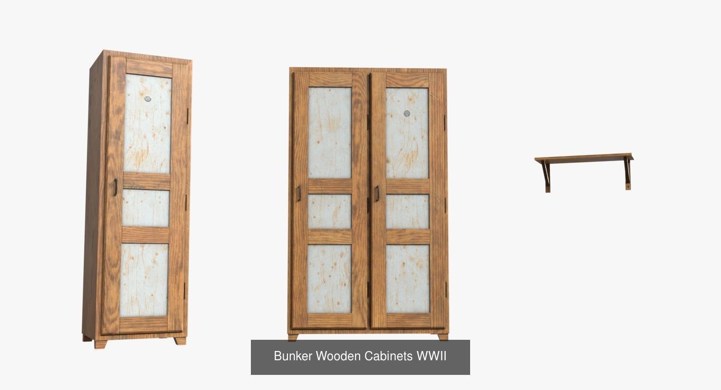 Bundle German Bunker Furnitures WWII 3D Model Collection_14