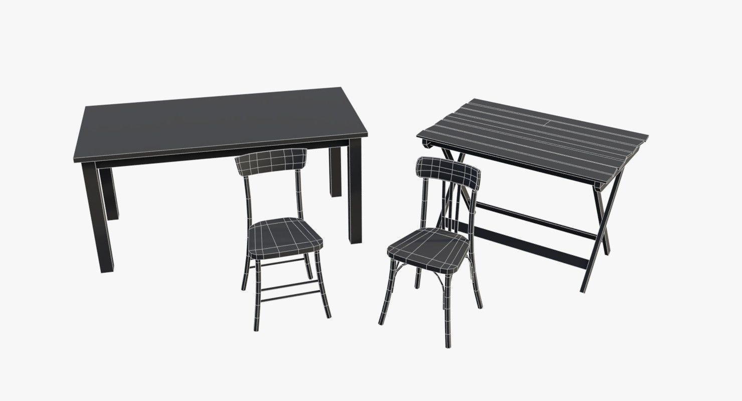 Bundle German Bunker Furnitures WWII 3D Model Collection_7