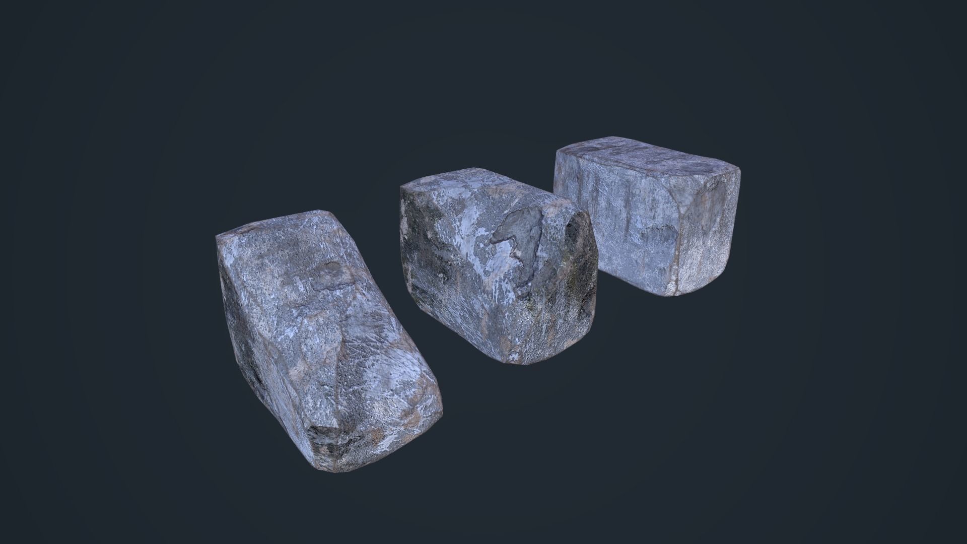 Cement Blocks Low-poly 3D model_4